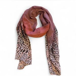Women's Pink Leopard Print Scarf Fashion Elegant